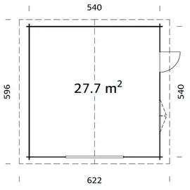 Palmako Garage »Roger«, Aufstellmaße BxTxH: 622 x 596 x 312 cm, Blockbohlensystem, Holz - weiss