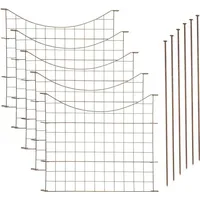 ESTEXO Rost Teichzaun Gitterzaun 11tlg Set Steckzaun Metall Zaun Unterbogen