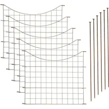 Estexo Rost Teichzaun Gitterzaun 11tlg Set Steckzaun Metall Zaun Unterbogen
