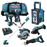 12tlg. MAKITA 18V Profi Akku Werkzeug Set + DUR182 RME Akku Motorsense RFE RMJ Z