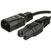 MicroConnect PE011410 1m C14-Koppler C15-Koppler Schwarz Stromkabel (PE011410)