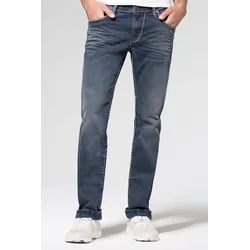 Regular-fit-Jeans CAMP DAVID, Herren, Gr. 38, Länge 36, blau, Material: 98% Baumwolle, 2% Elasthan, Abriebeffekte, casual, regular fit, Jeans, Münztasche mit Ziernaht
