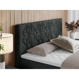 MKS Meble MKS Boxbett, Dunkelgrau, Textil, 2-Sitzer, H3, 7-Zonen, Rechteckig, 140x200 cm, Schlafzimmer, Betten, Boxspringbetten