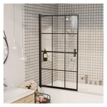 vidaXL Duschkabine ESG 80 x 140 cm schwarz 150746