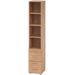 Hammerbacher Regal 6OH 4Schübe Nussbaum/Nussbaum 4032062325094 Hammerbacher