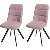 MCW Esszimmerstuhl J69 Samt rosa 2er Set