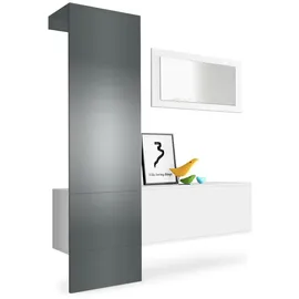 Vladon Carlton Garderobe 156x193x35 cm grau