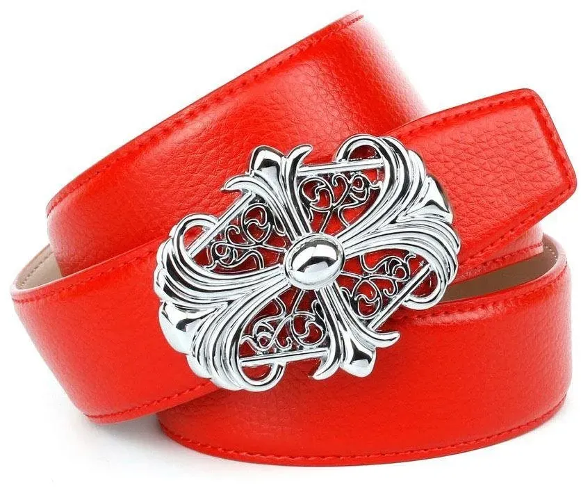 Ledergürtel ANTHONI CROWN, Damen, Gr. 105, rot, Leder, unifarben, Gürtel Ledergürtel, in rot mit Unterführung