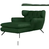 KAWOLA Relaxsessel CHARME Cord 130 x 95 x 160 cm Smaragdgrün mit Kissen