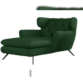 KAWOLA Relaxsessel CHARME Cord 130 x 95 x 160 cm Smaragdgrün mit Kissen