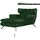 KAWOLA Relaxsessel CHARME Cord 130 x 95 x 160 cm Smaragdgrün mit Kissen
