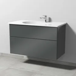 Sanipa Waschtischunterschrank „3way“ in Anthrazit (glanz)