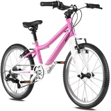 PROMETHEUS BICYCLES Kinderfahrrad 20 Zoll ab 6 Jahre Superleicht 7 Gang Fahrrad in Rosa Weiss 20"