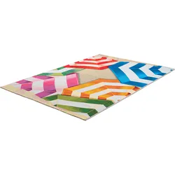 Teppich SANSIBAR "Rantum Beach SA-019", bunt, B:100cm H:5mm L:200cm, Polypropylen, Teppiche, Flachgewebe, modernes Design, Sonnenschirme, In- und Outdoor geeignet