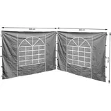 QUICK STAR 2 Seitenteile mit PVC Fenster 300x195cm für Pavillon Sahara 3x3m Seitenwand Grau