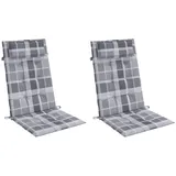 vidaXL Hochlehner Auflage 2 St. 0 x 0 x 0 cm grau kariert