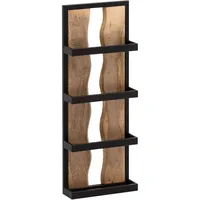 Wohnling Wandregal 80 x 30 x 10 cm Braun/Schwarz