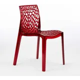 16 Stühle Küchenstuhl Esstischstuhl Esszimmerstuhl Grand Soleil Gruvyer - Transparent Rot