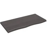 vidaXL Waschtischplatte Dunkelbraun 100x50x(2-4)cm Massivholz