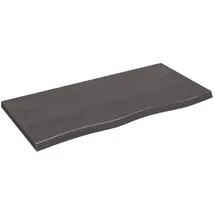 vidaXL Waschtischplatte Dunkelbraun 100x50x(2-4)cm Massivholz
