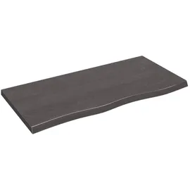 vidaXL Waschtischplatte Dunkelbraun 100x50x(2-4)cm Massivholz