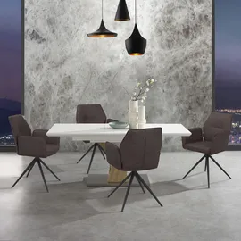 PLACES OF STYLE »Ozias« () Sitz und Rücken gepolstert, Gestell aus Metall schwarz, Sitzhöhe 50 cm, 2er Set,