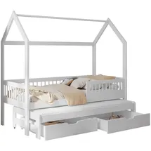 Mirjan24 Kinderbett Asher 80 x 180 cm Kiefer lackiert weiß