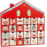 Brubaker Adventskalender zum Befüllen - Weihnachtshaus 2024 - DIY Weihnachtskalender mit 24 Türchen für Gutscheine, Süßigkeiten - 40,5 cm groß - Rot/Weiß
