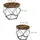 Relaxdays Couchtisch 2er Set Braun Schwarz Holz 40 x 50 cm