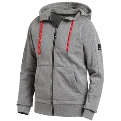 FHB Sweater-Jacke BENNO mit Kapuze - grau - XXL