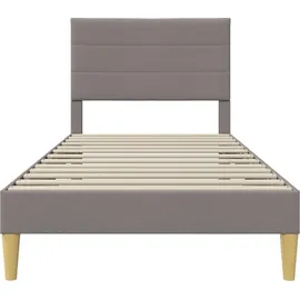 vidaXL Bettrahmen mit Kopfteil Taupe 90 x 190 cm Stoff