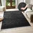 OTTO home Teppich OTTO HOME "Bonvo" Gr. 1, schwarz, B:60cm H:19mm L:90cm, Kunstfaser, Teppiche, Fransenteppich Teppich, mit Fransen, Hoch-Tief-Struktur, Wohnzimmer, Schlafzimmer, Boho-Style