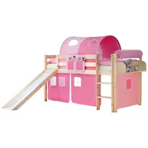 TICAA Rutschbett Manuel inkl. Vorhang beige/rosa