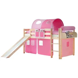 TICAA Rutschbett Manuel inkl. Vorhang beige/rosa