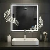 CLP Badspiegel Jaffrey mit Bluetooth 80x80 cm