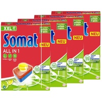 Somat All in 1 Spülmaschinen Tabs Zitrone & Limette (4x57 Tabs), Geschirrspül Tabs für strahlende Sauberkeit auch bei niedrigen Temperaturen, kraftvoll gegen Eingetrocknetes