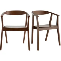 miliboo Skandinavische Stühle aus dunklem Holz (2er-Set) BAHIA