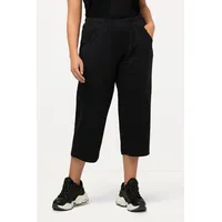 Ulla Popken Funktionshose 7/8 Jogginghose gerade Schwarz 46/48
