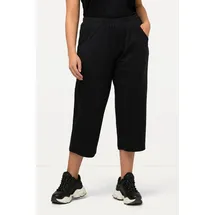 Ulla Popken Funktionshose 7/8 Jogginghose gerade Schwarz 46/48