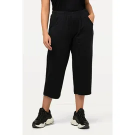 Ulla Popken Funktionshose 7/8 Jogginghose gerade Schwarz 46/48