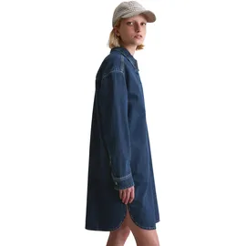 Marc O'Polo DENIM "aus reiner Bio-Baumwolle", Damen, Gr. XS, Normalgrößen, blau (dunkelblau), Obermaterial: 100% Baumwolle, unifarben, oversize knielang, normaler Saum, Kleider