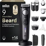 Braun Barttrimmer Series 9, Elektrischer Bartschneider Herren Mit 14 Barber-Tool