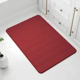 wyewye Memory Foam Badematte 60 x 90 cm Rot – Ultraweiche, rutschfeste, super saugfähige Badezimmermatte