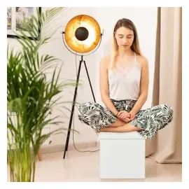 Relaxdays Sitzhocker mit Stauraum, faltbar, weich gepolstert, eckig, Stoff, Sitzwürfel, HBT: 37 x 37,5 x 37,5 cm, grau