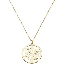 Kette mit Anhänger LUIGI MERANO "mit Anhänger Lebensbaum, Gold 375", gold, Halsketten, Damen, 45cm, Gelbgold 375