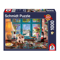 Schmidt Spiele Puzzle Am Puzzletisch, 1000 Puzzleteile bunt