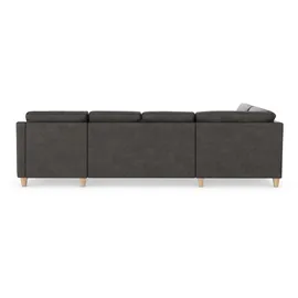 sit&more Wohnlandschaft SIT & MORE "Farö U-Form", grau (anthrazit), B:325cm H:90cm T:187cm, Sofas, Wohnlandschaft, inklusive Federkern, wahlweise mit Bettfunktion und Bettkasten