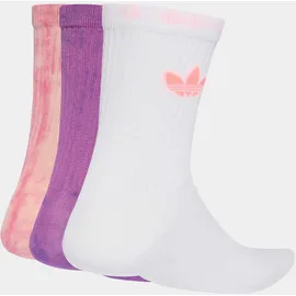adidas Tie Dye Crew Socken 3 Paar Blush Pink/Purple Rush/White 43-45