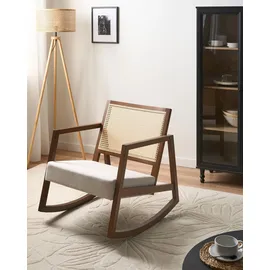 Beliani Schaukelsessel LEIDY Holz 0 x 0 x 0 cm Beige/Braun