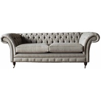 JVmoebel Chesterfield-Sofa, Sofa Chesterfield Dreisitzer Couch Wohnzimmer Klassisch Design grau